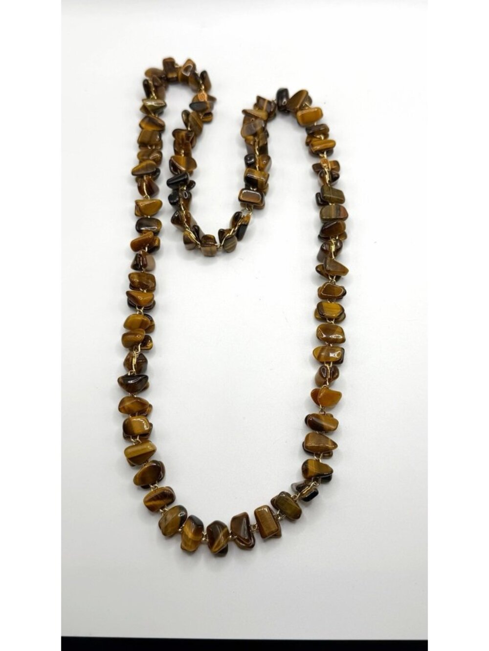 Tiger’s Eye Double Chip Endless Necklace 26” Flaw